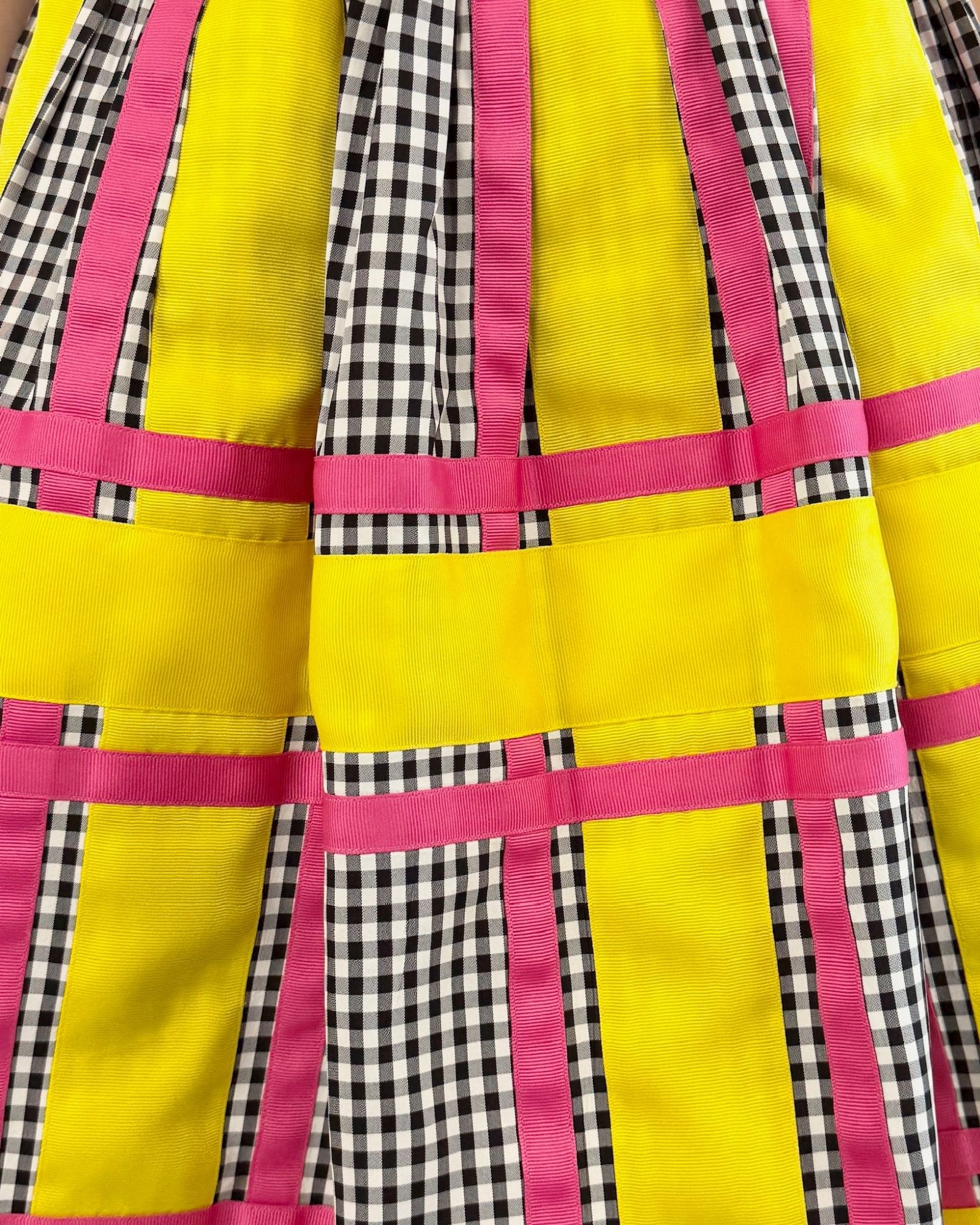 Bill Blass Crossing Colors Gingham Halter Dress