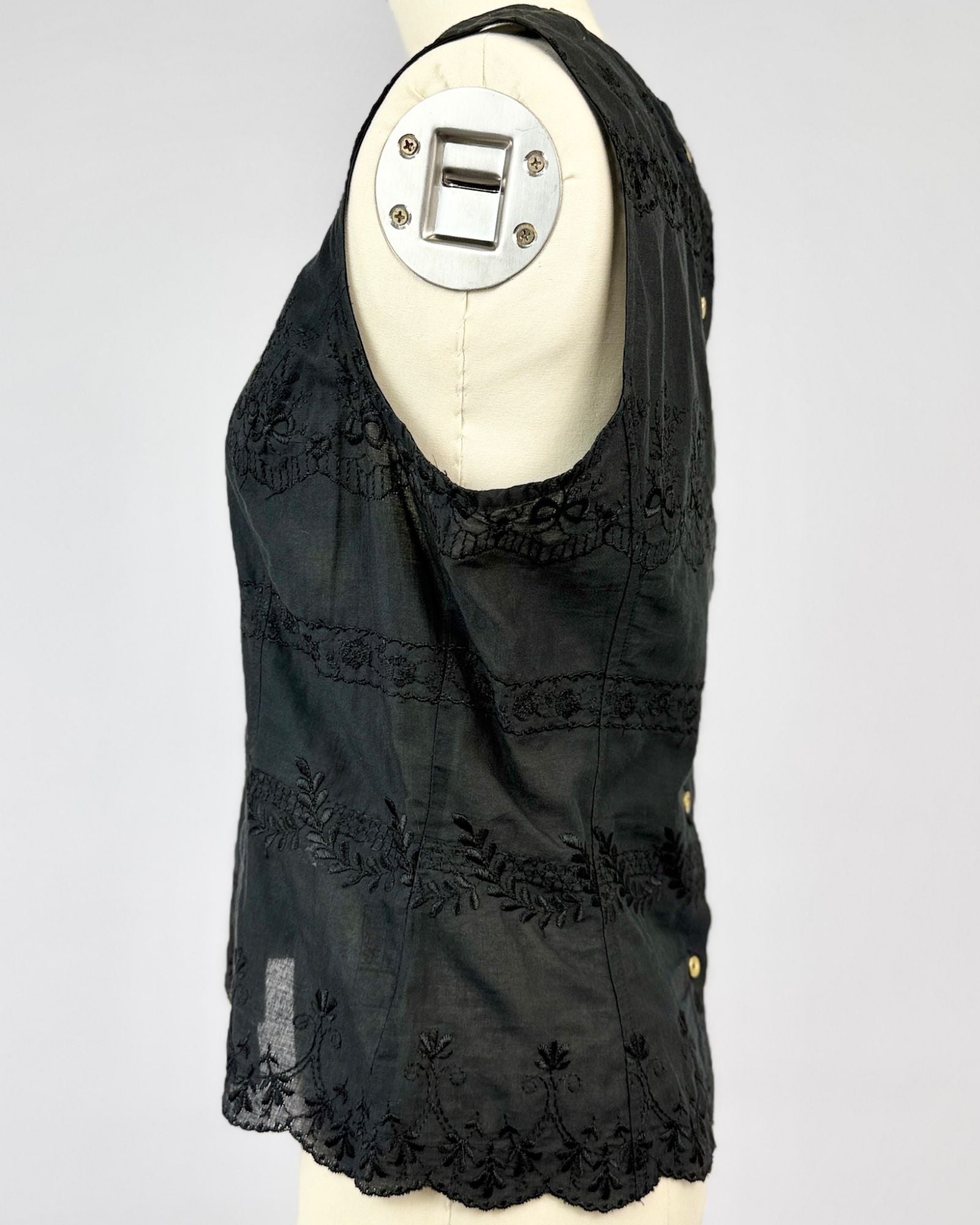 Todd Oldham Black Eyelet Blouse