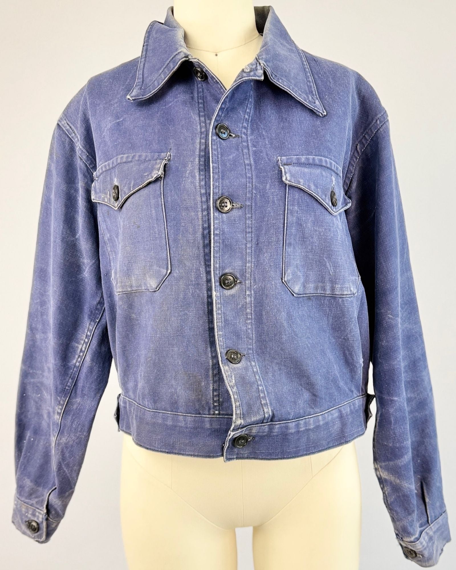 Blue French Cotton Workwear Jacket