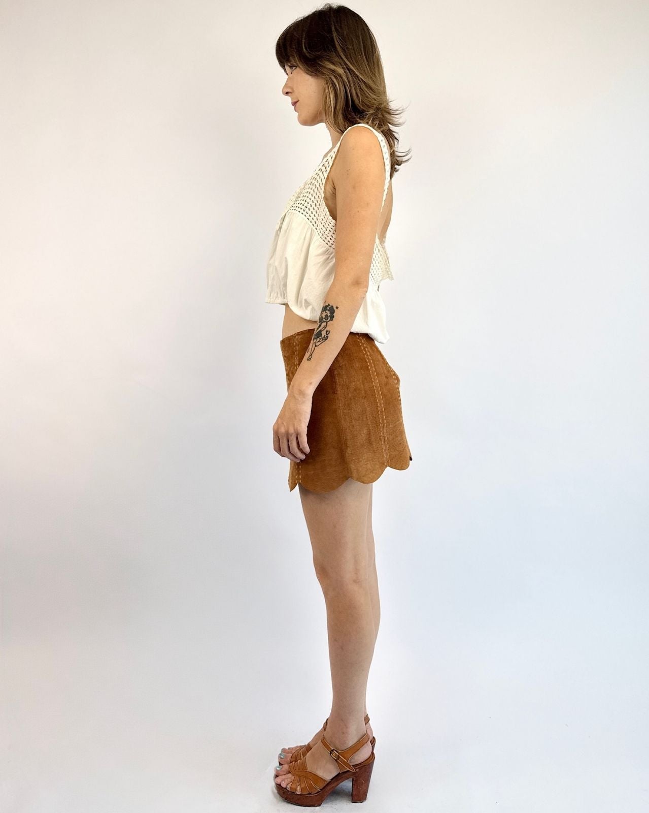 Curve Your Enthusiasm Scalloped Mini Skirt