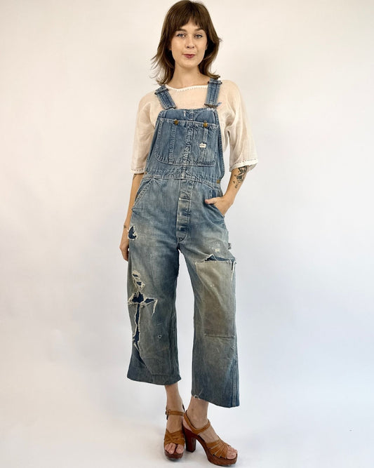 Patched and Thrashed Lee Overalls