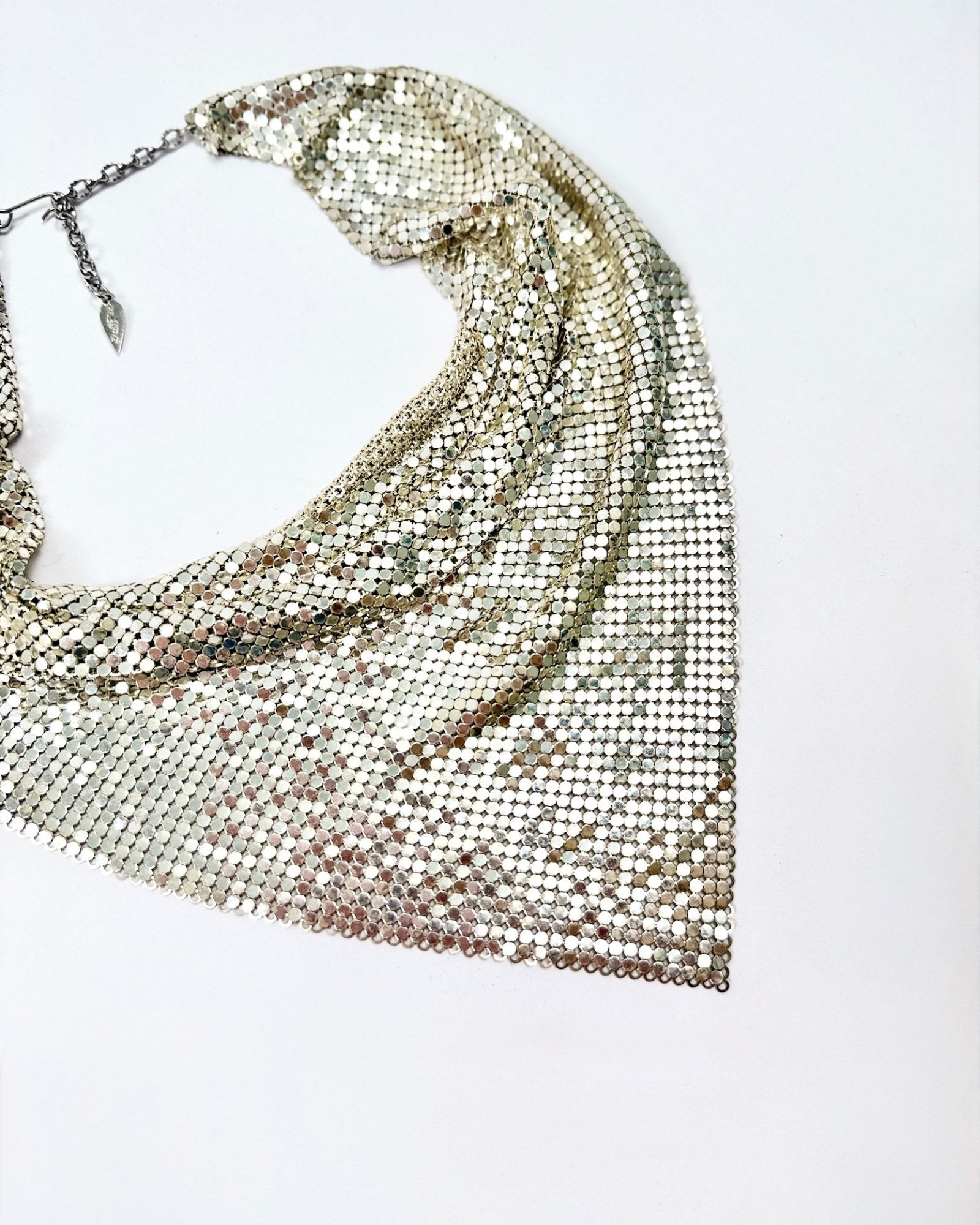 Whiting and Davis Silver Mesh Bandana