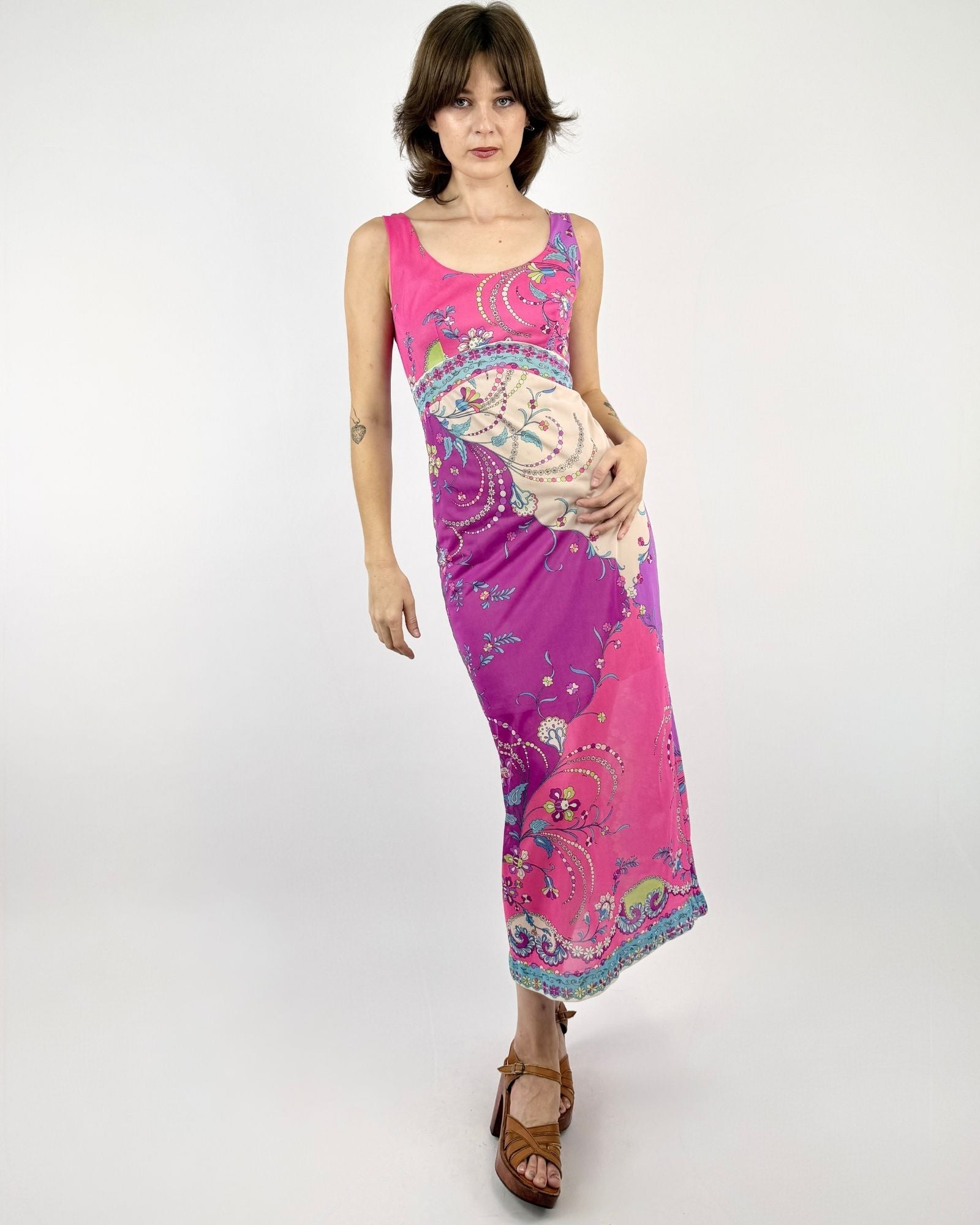 Emilio Pucci for Form Fit Rogers Colorful Calling Floral Slip