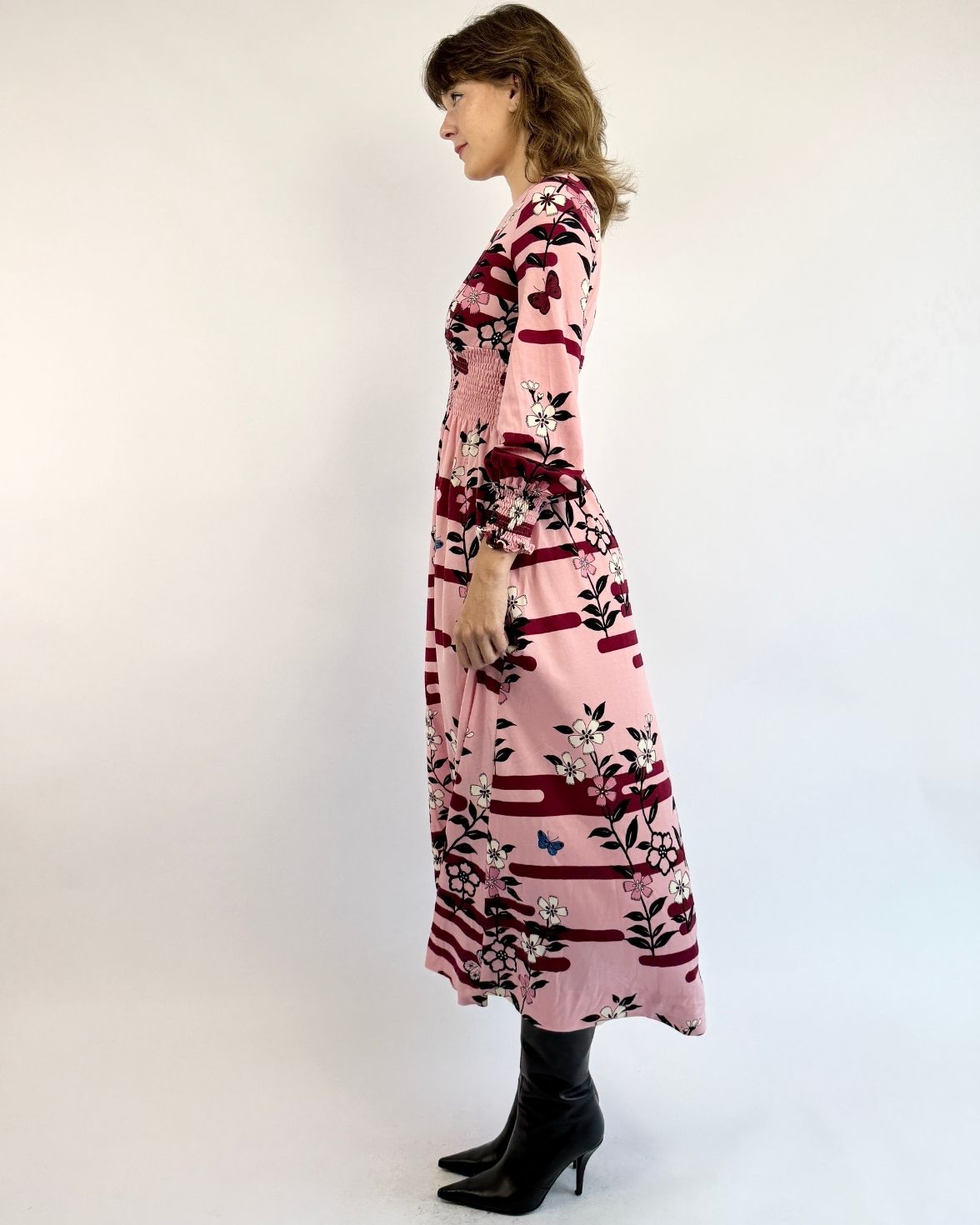 Hanae Mori Ban Lon By Vivid Cherry Blossom Dress