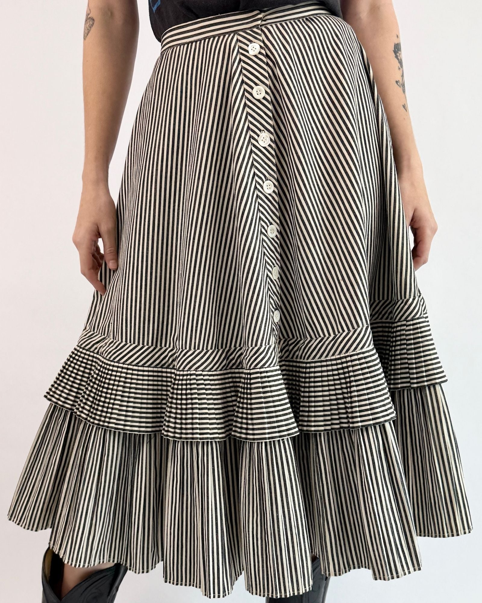 Lydia's Garden Cotton Striped Skirt