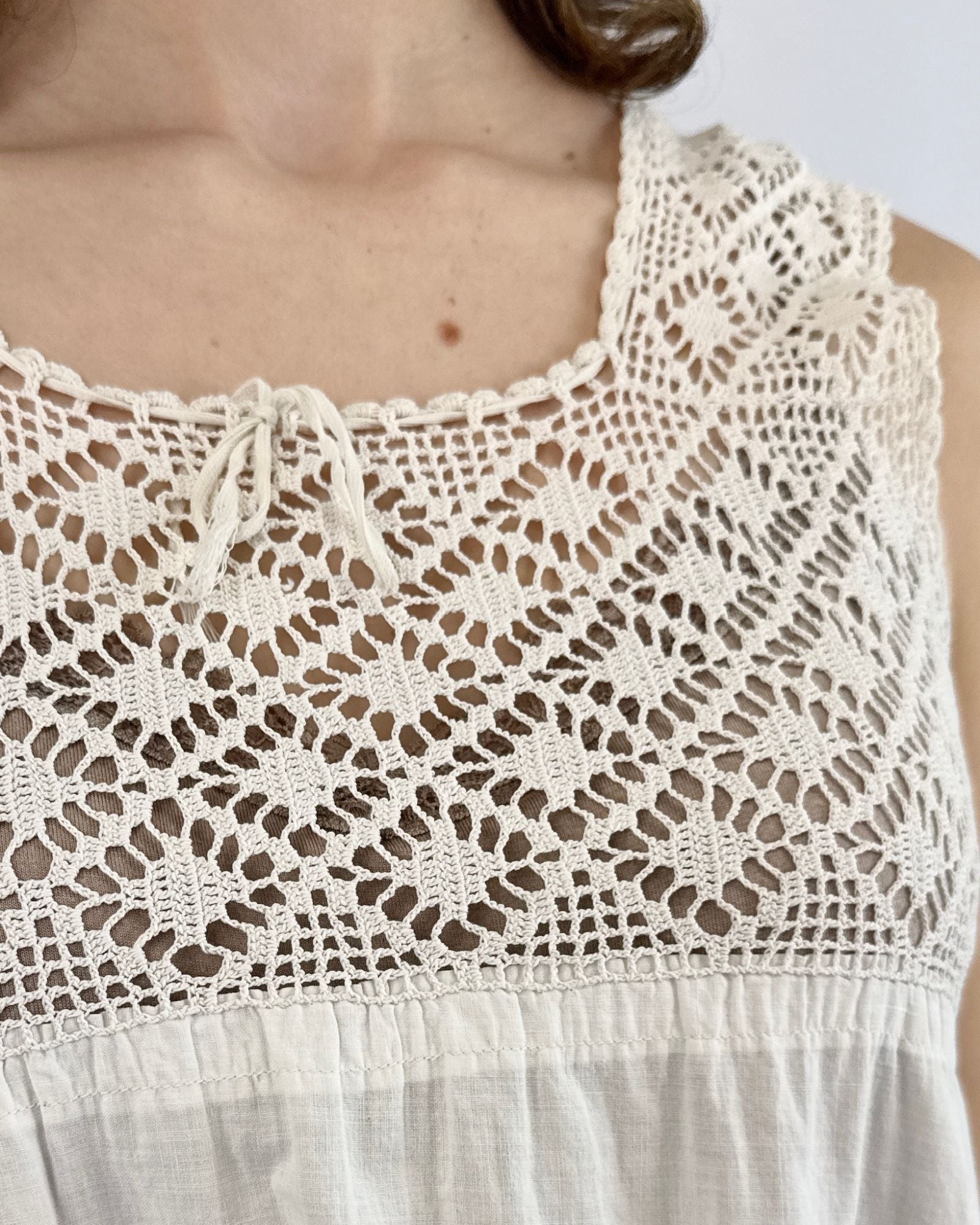 A Spoonful of Sugar White Crochet Nightie