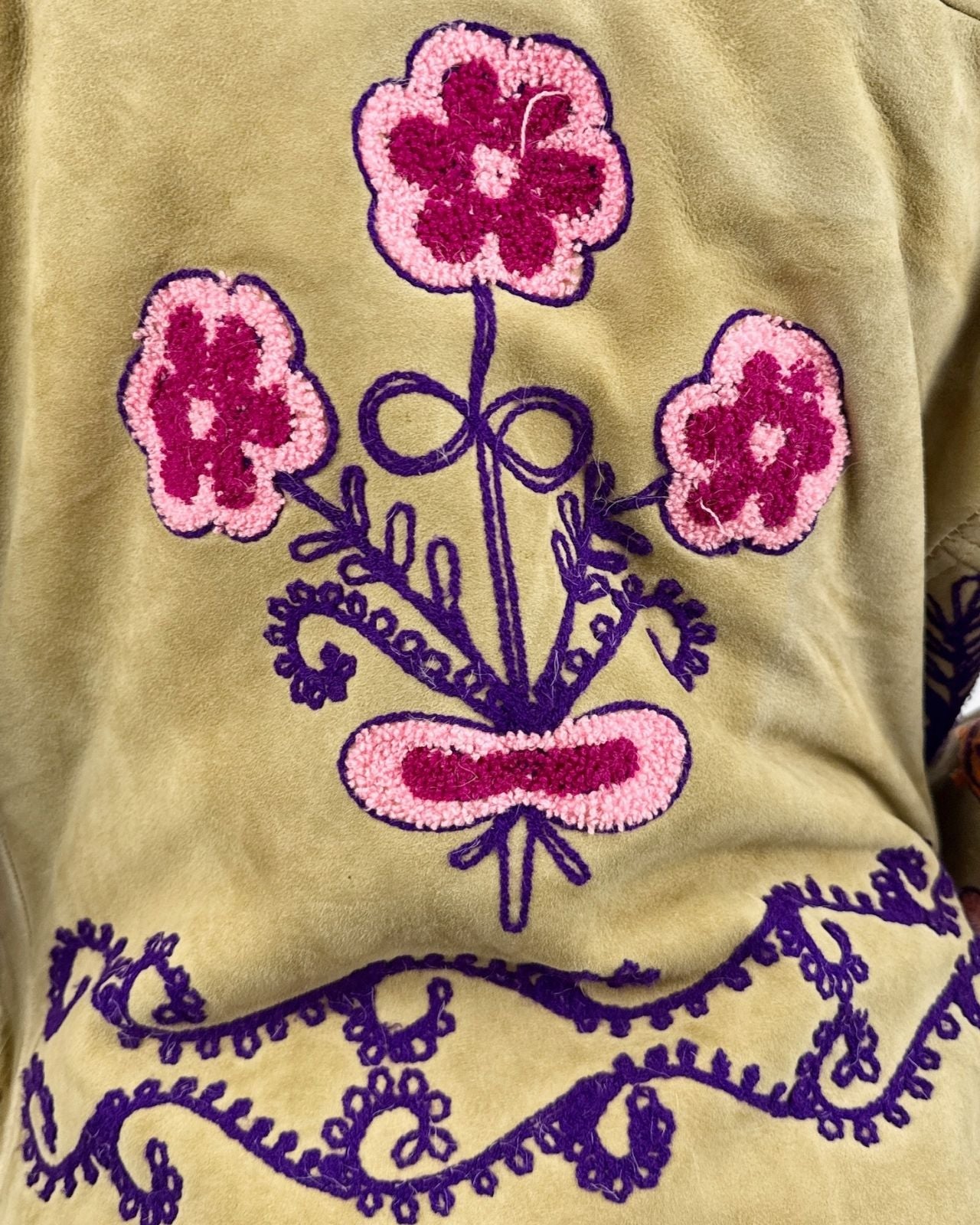 Penny Lane In Love Embroidered Afghan Shearling Coat