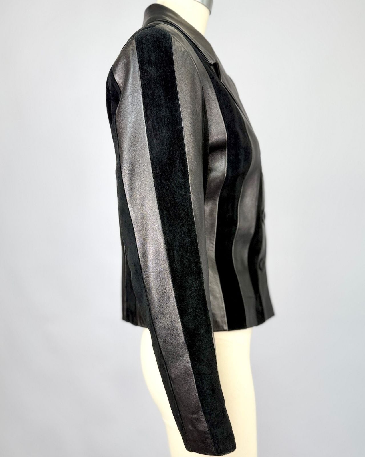 North Beach Leather Suede and Striped Jacket