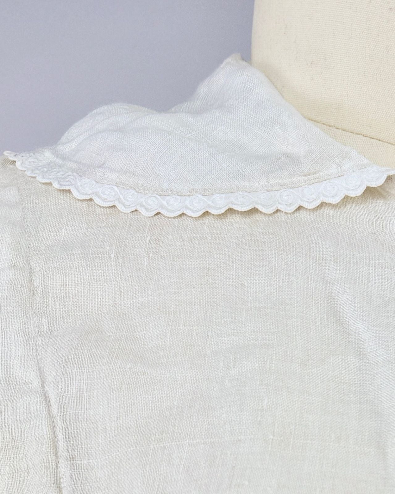 White Edwardian Linen Blouse