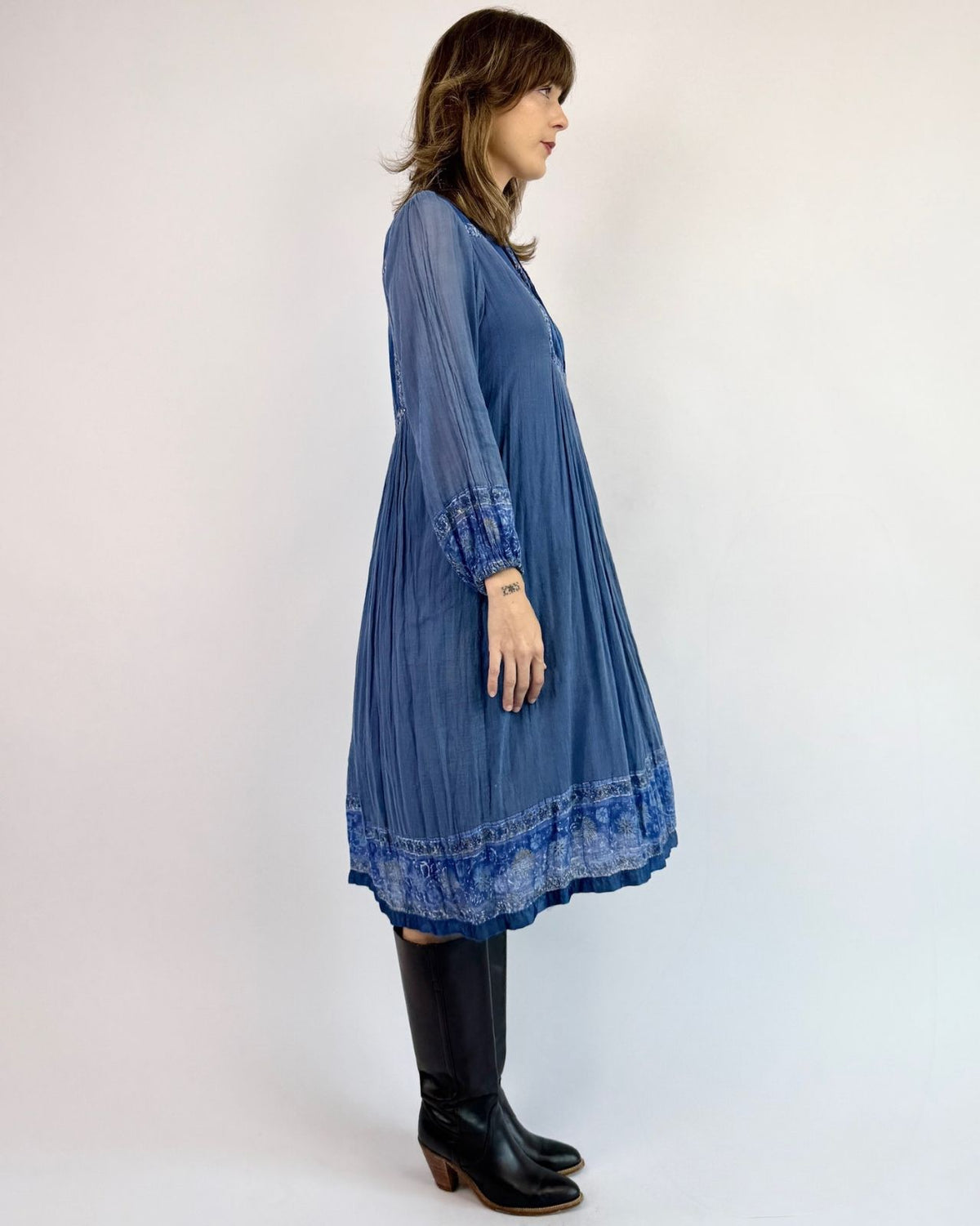 Oceanic Blues Indian Cotton Dress