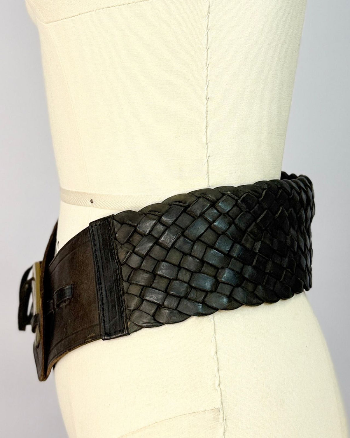 Wide Braided Leather Belt