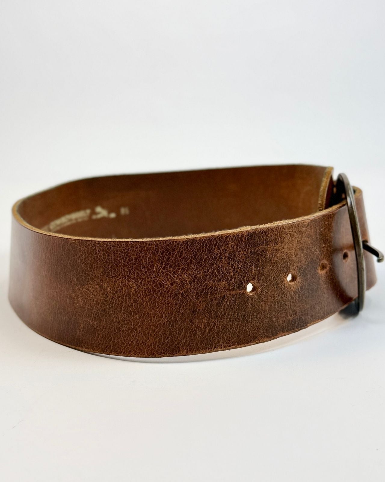 Wide Brown Leather Belt