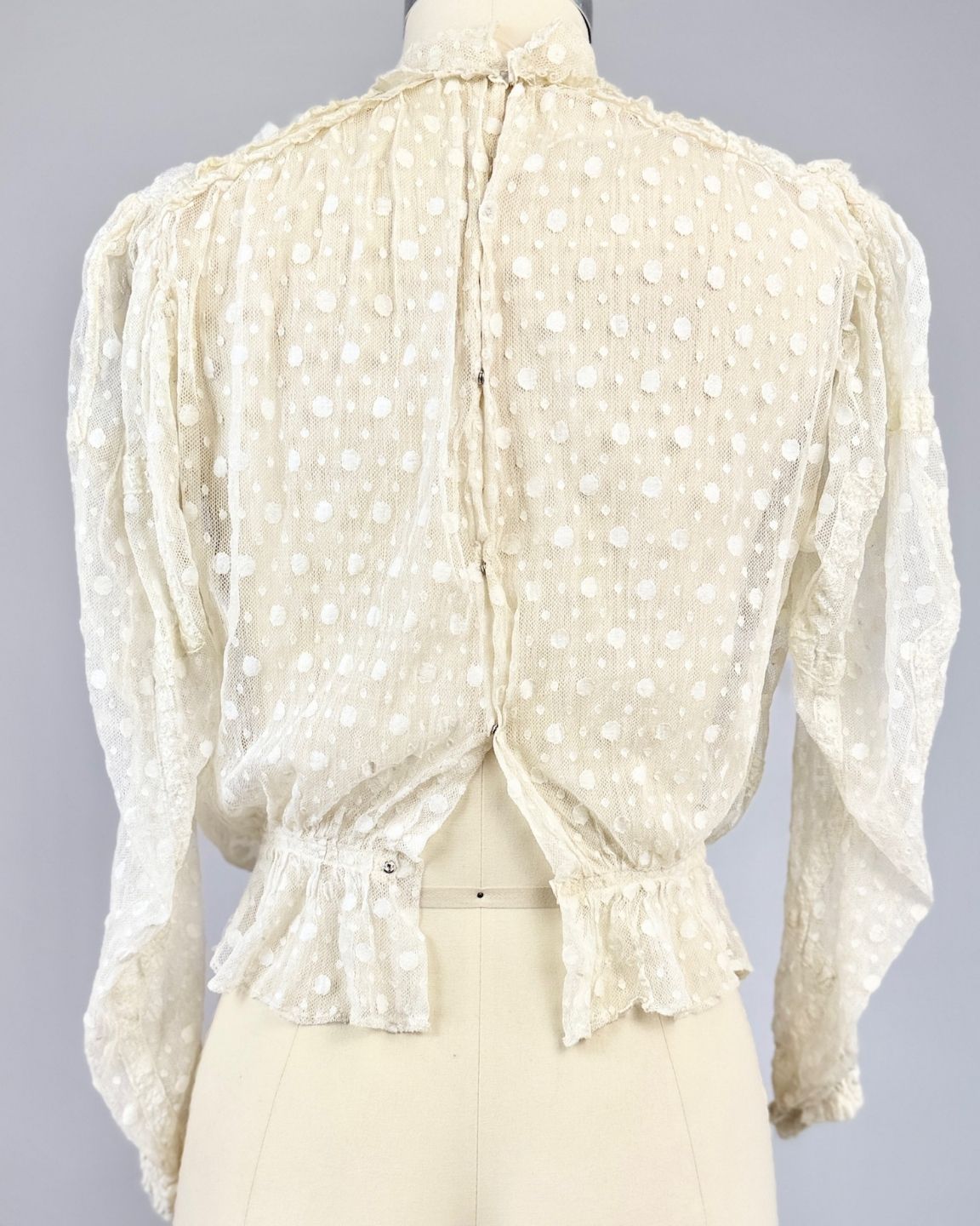 Edwardian White Mesh Polka Dot Blouse