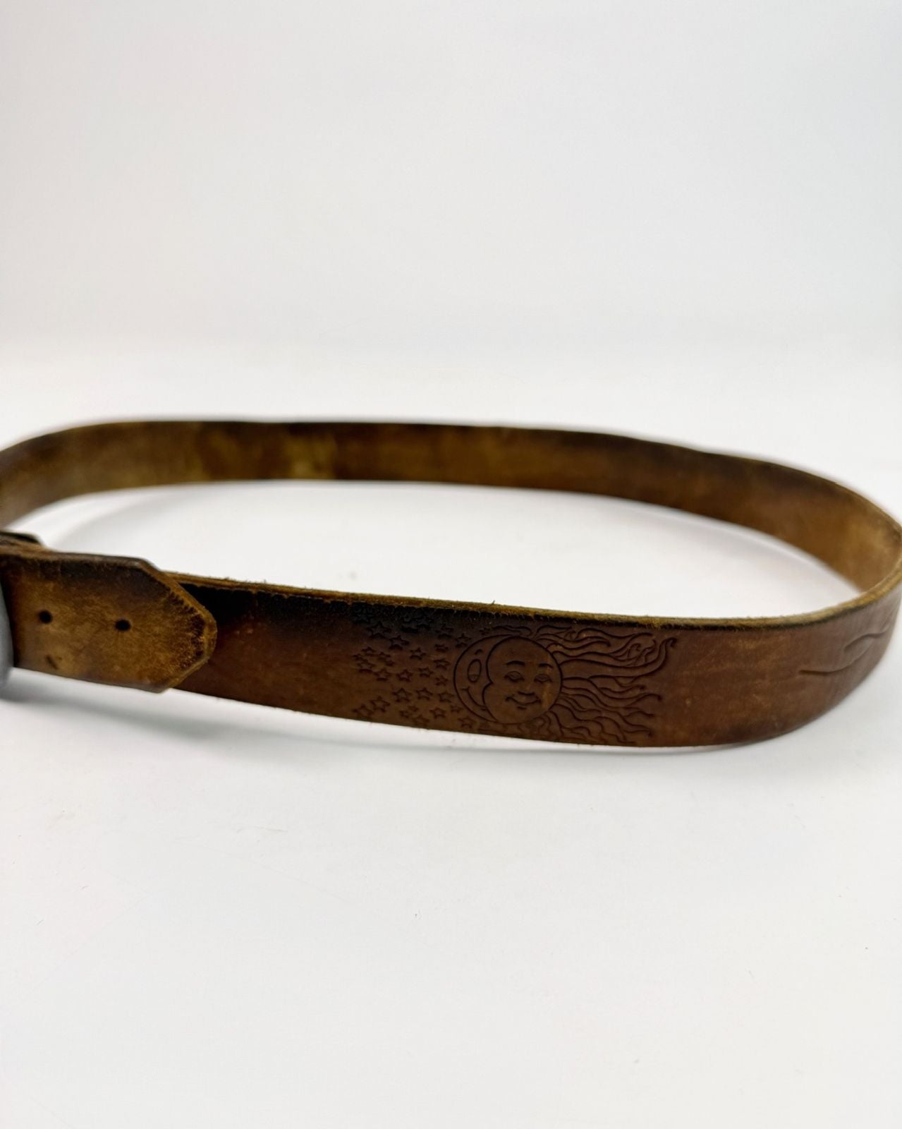 Sun and Moon Leather Belt