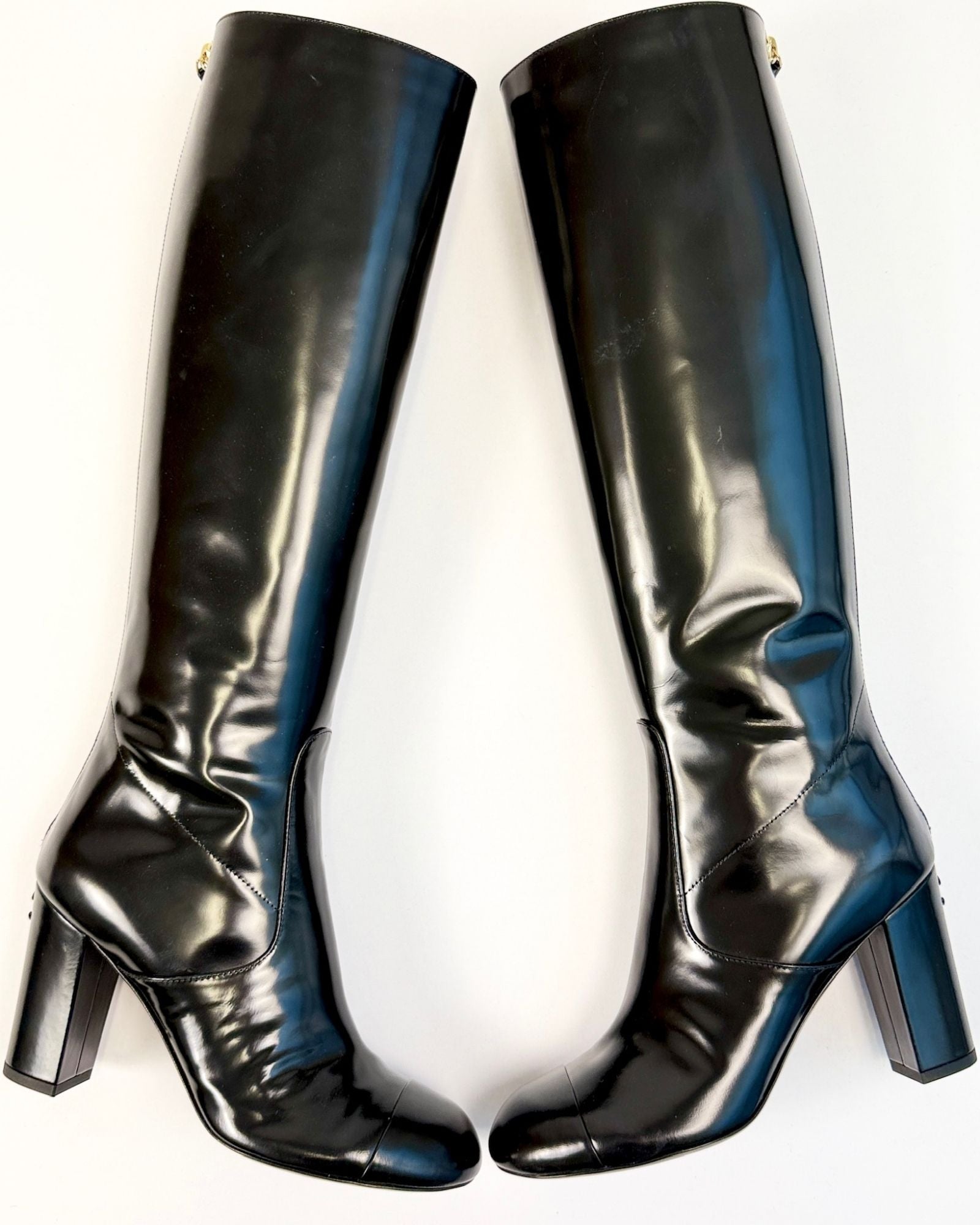 Chanel Black Knee High Boots