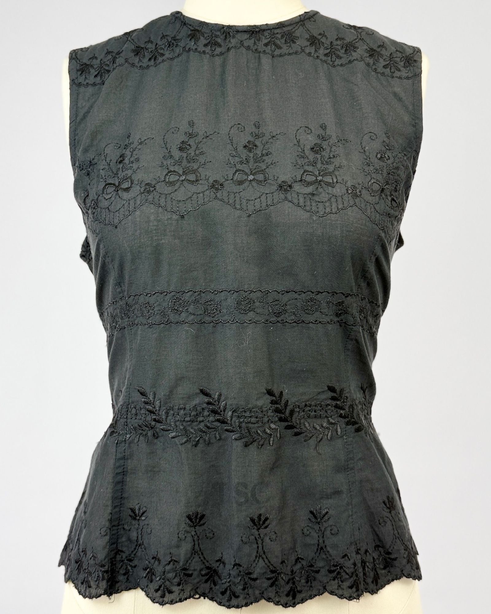 Todd Oldham Black Eyelet Blouse