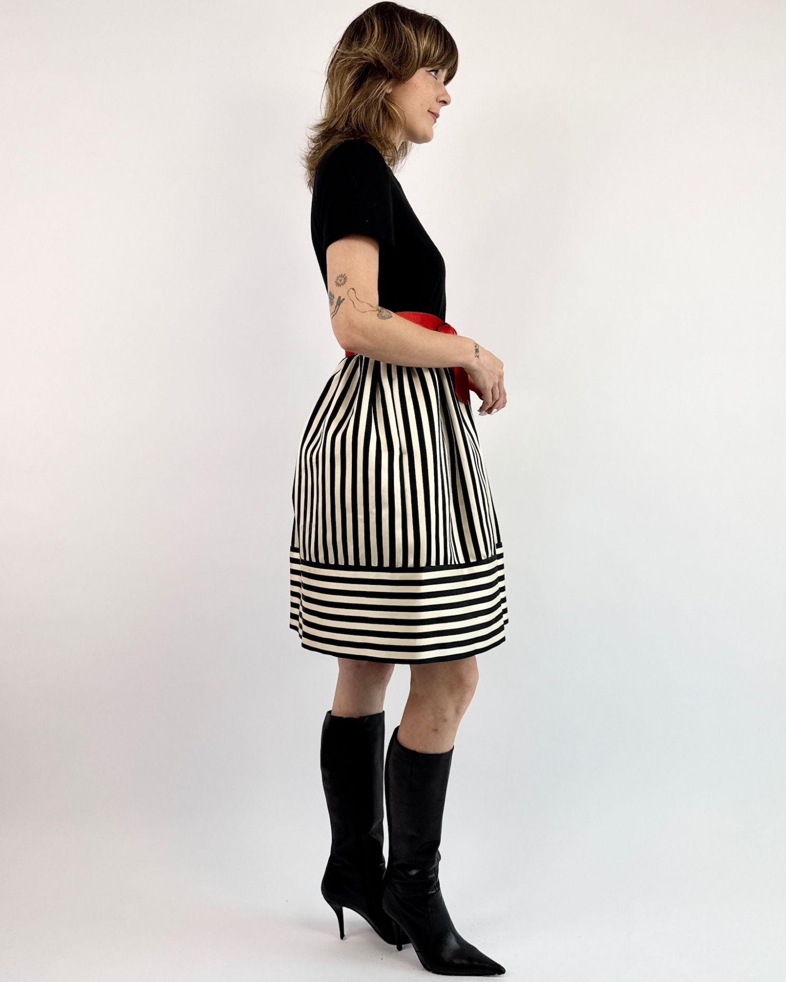 Bill Blass Rouge Blanc Noir Dress