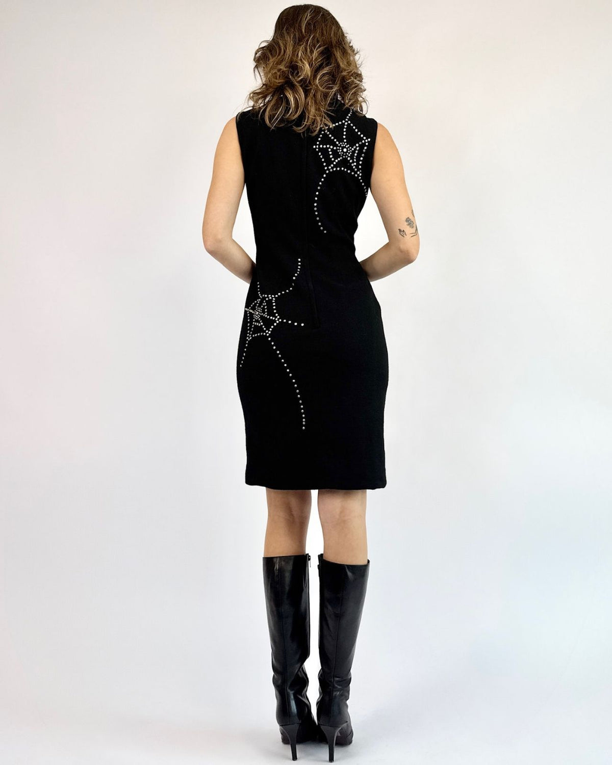 1960s Mr Blackwell Spidey Sensibilities Rhinestone Shift Dress
