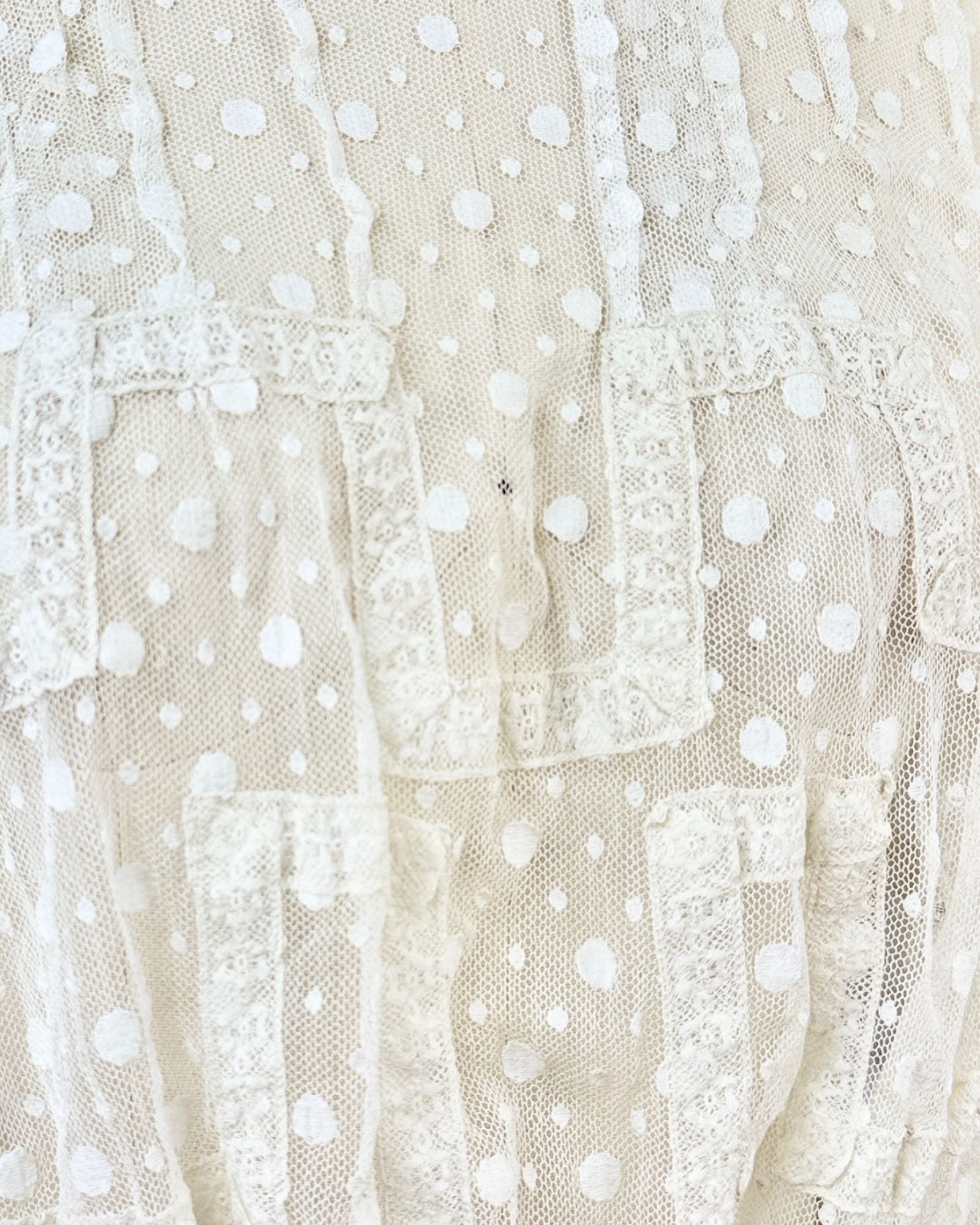 Edwardian White Mesh Polka Dot Blouse