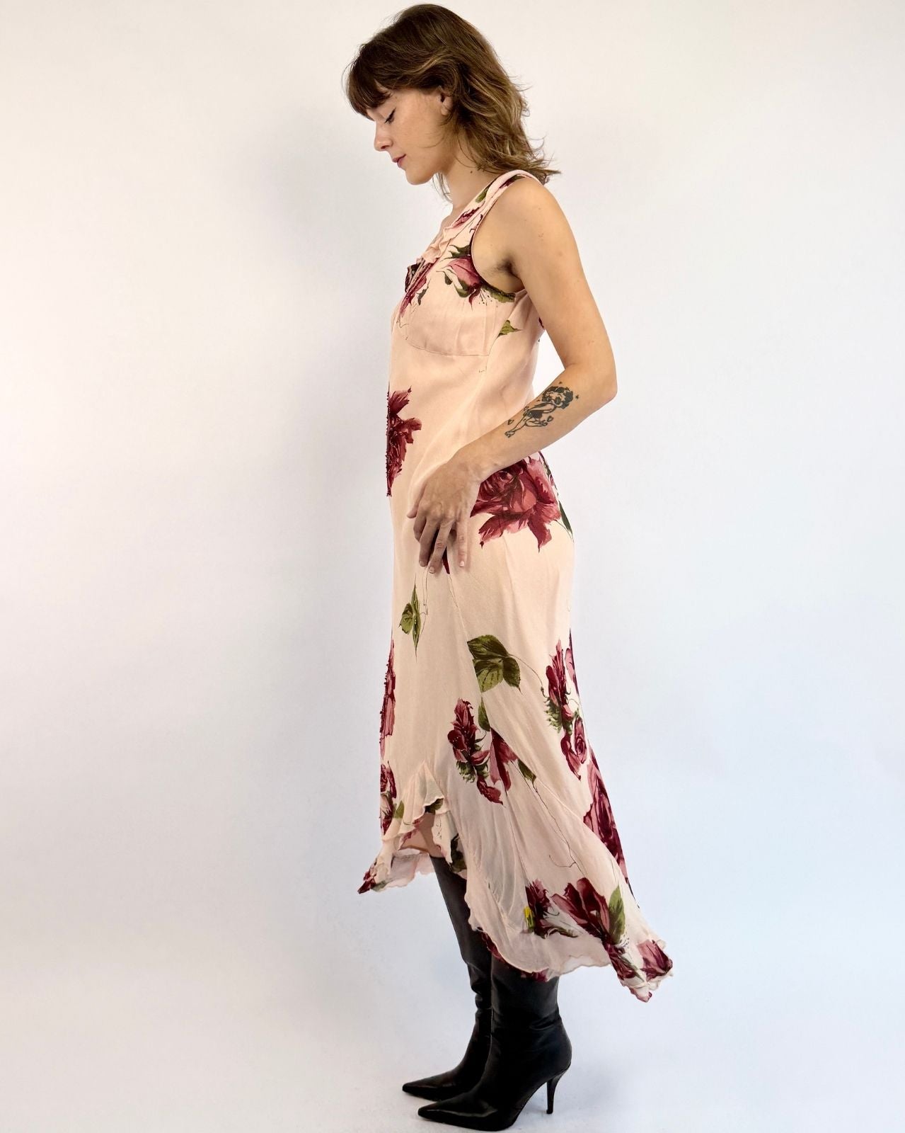 Y2K Bed of Roses Beaded Dress