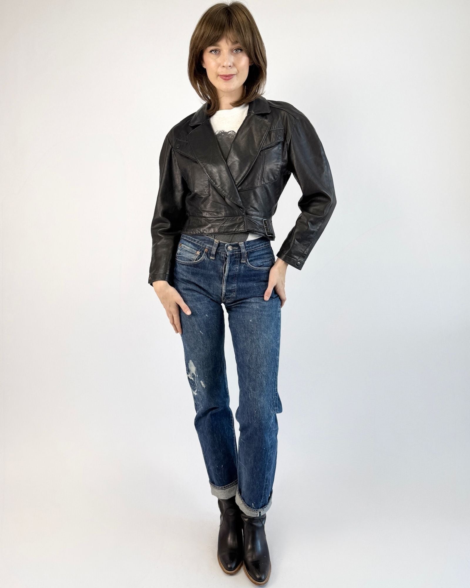 Cause Commotion North Beach Leather Cropped Jacket