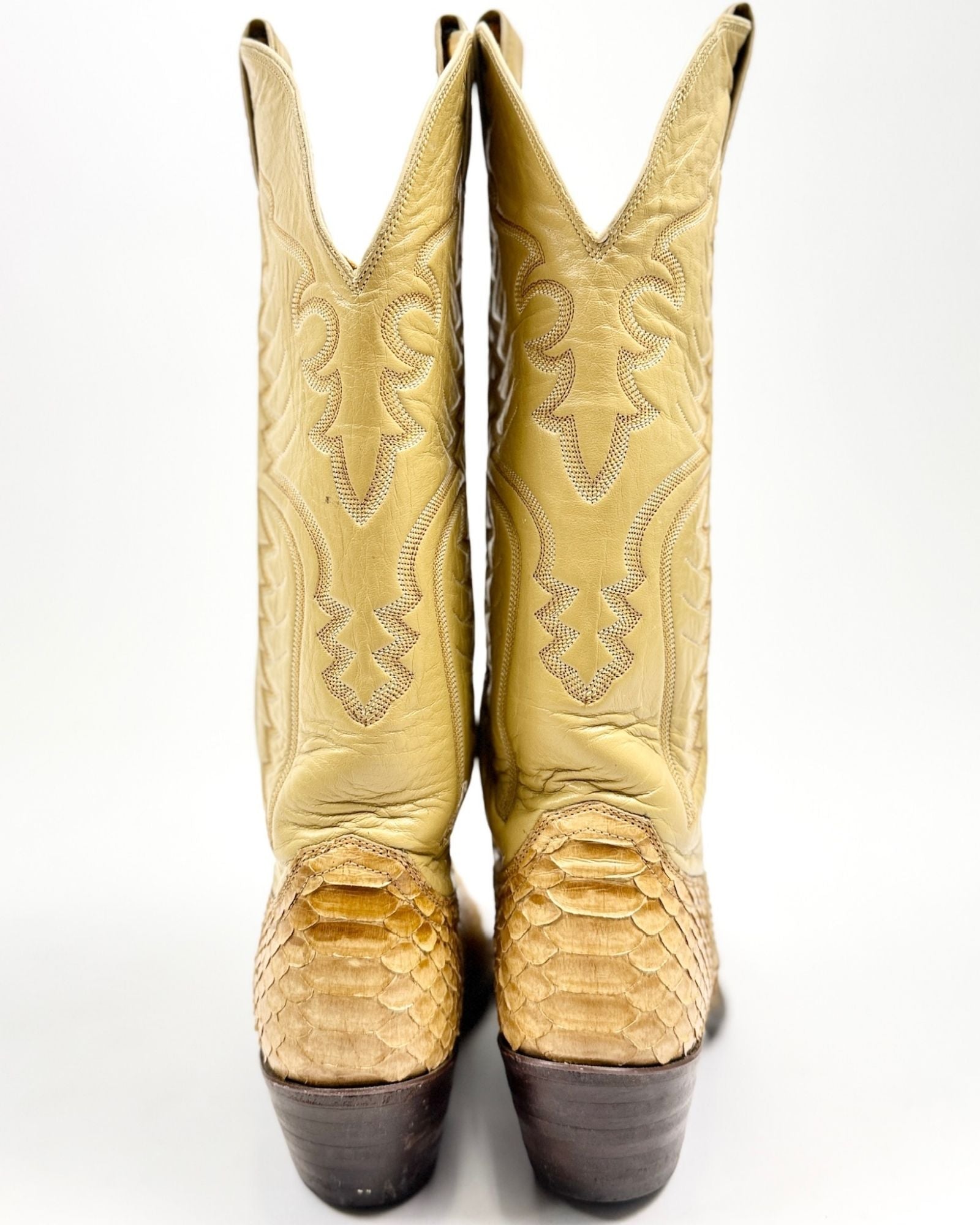 Tan Snakeskin Justin Cowboy Boots