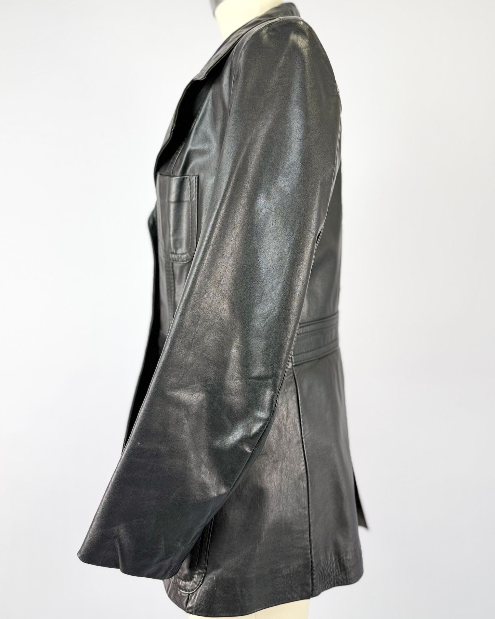Casual Corner 70s Black Leather Jacket