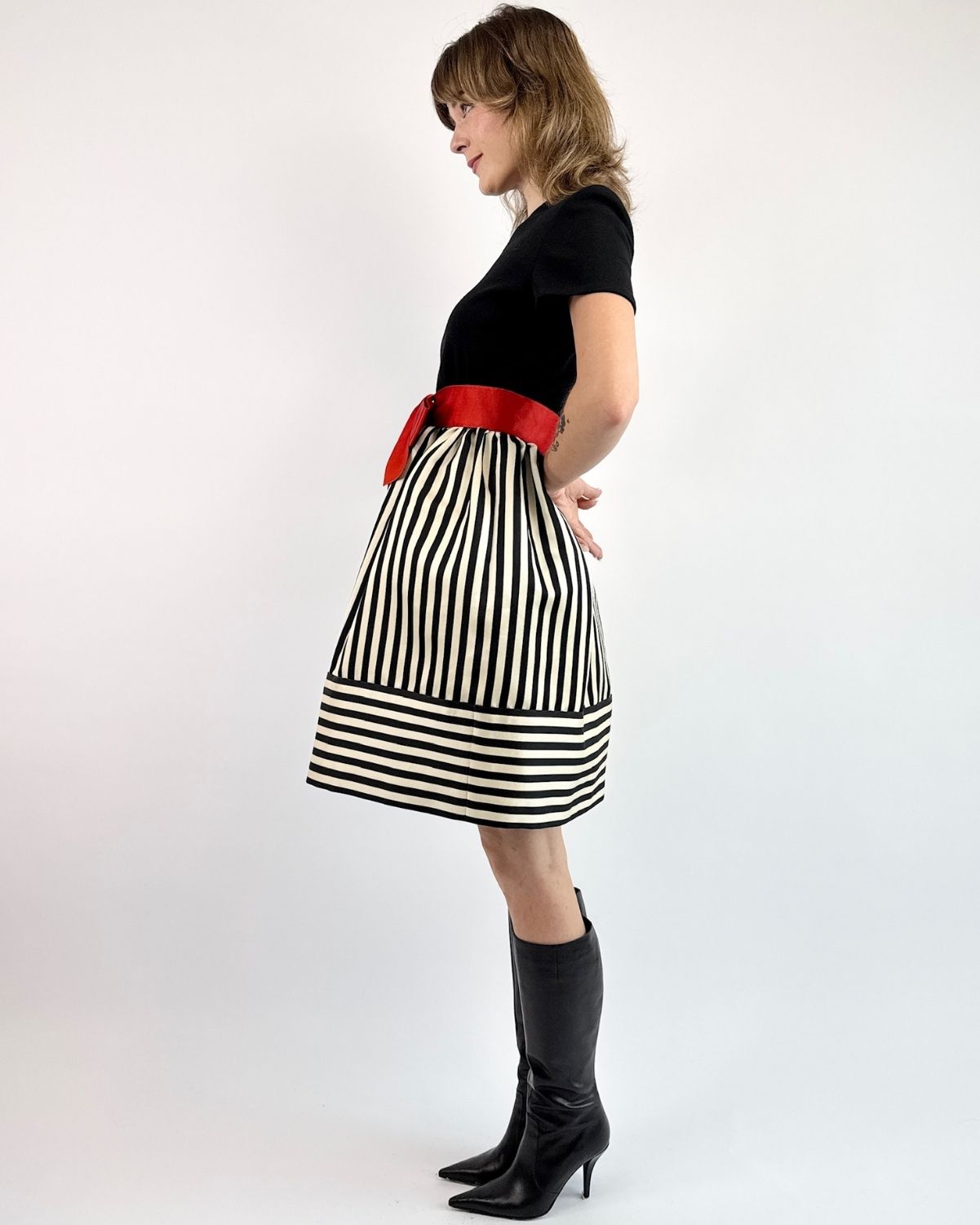Bill Blass Rouge Blanc Noir Dress