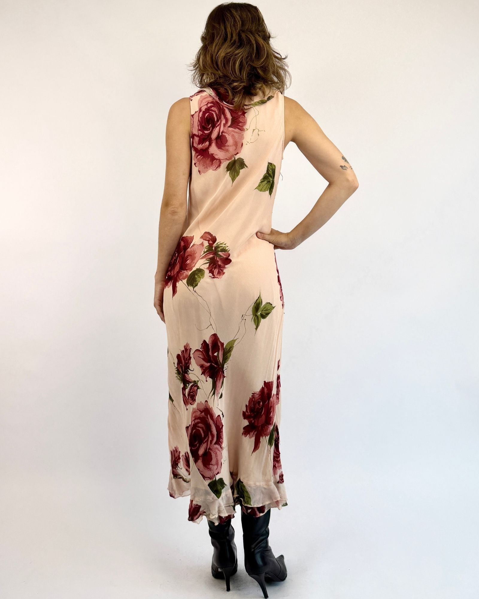 Y2K Bed of Roses Beaded Dress