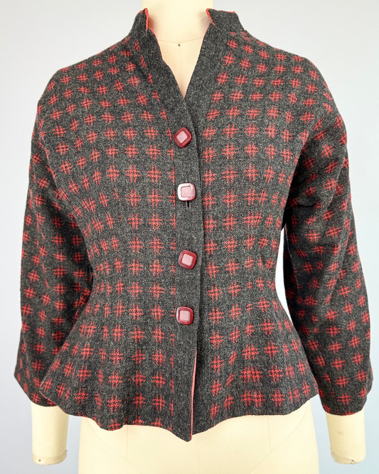1940s Red and Grey Hashmark Jacket