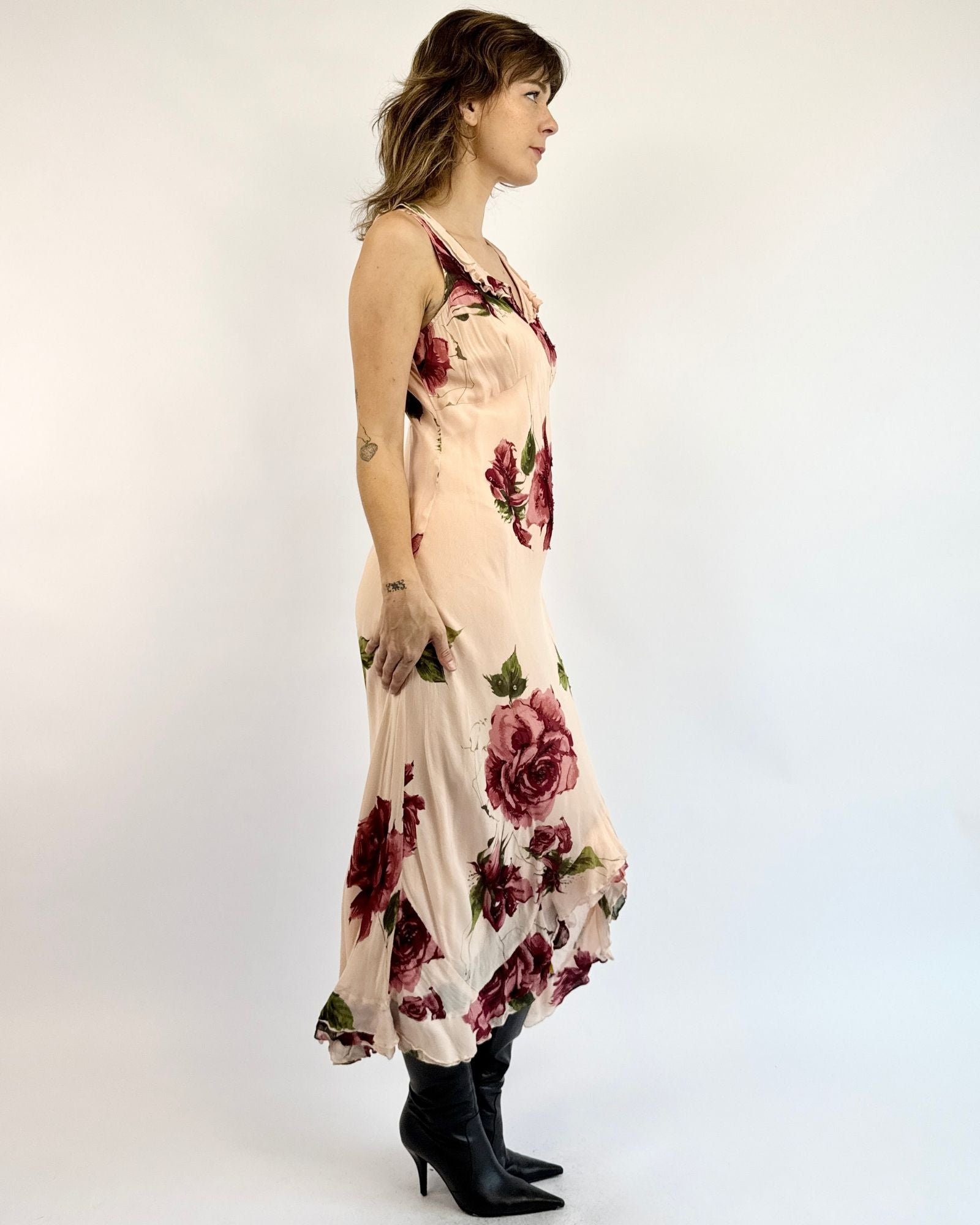 Y2K Bed of Roses Beaded Dress
