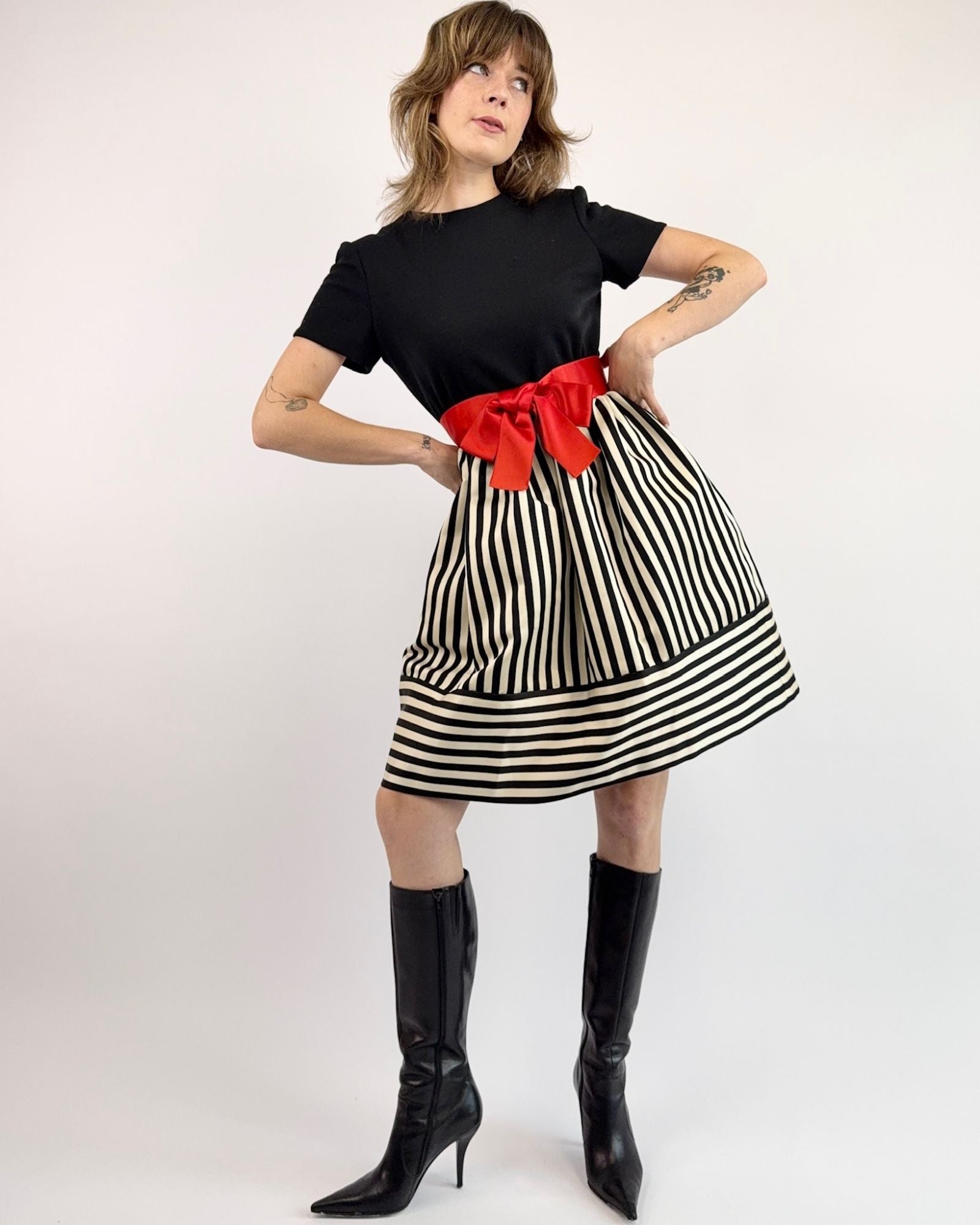 Bill Blass Rouge Blanc Noir Dress