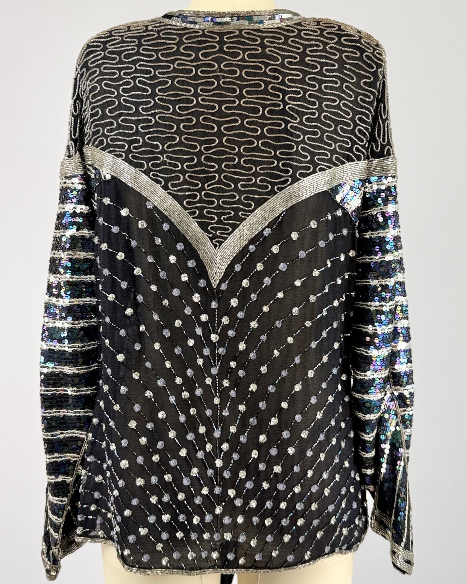 Black Draped Sequin Jacket