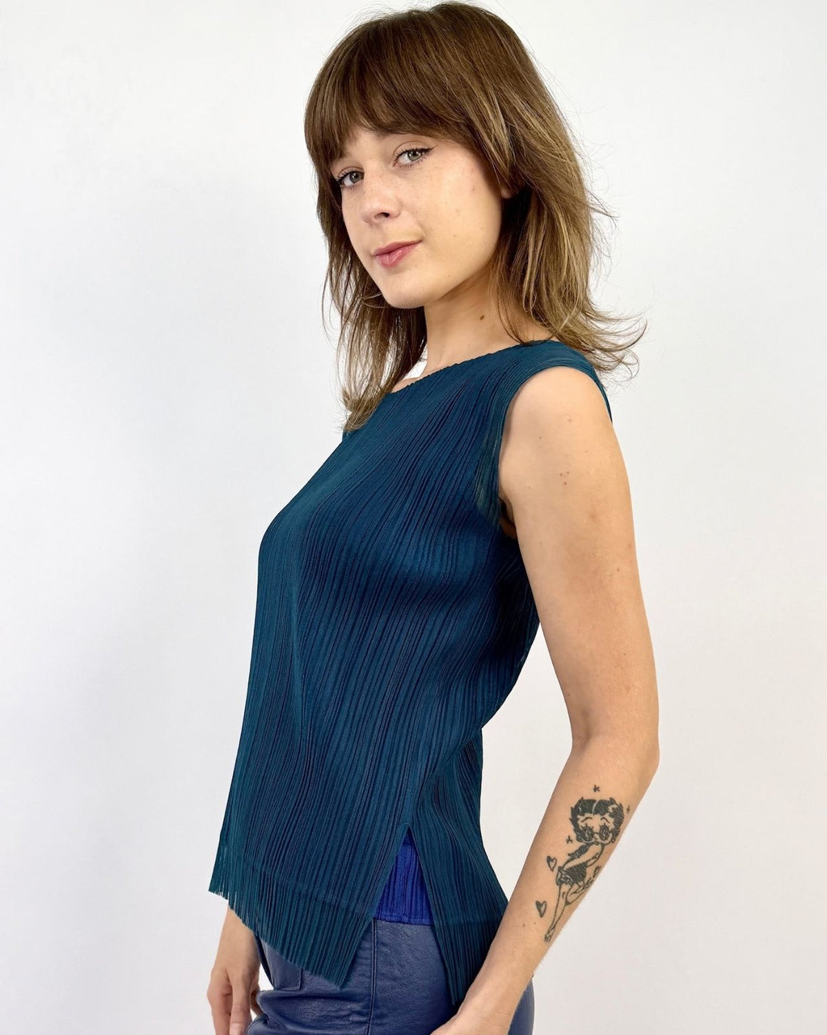Pleats Please Teal Me About It Top