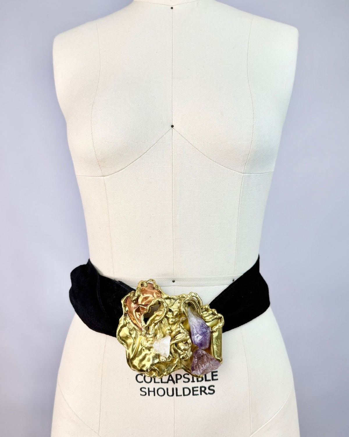 Brutalist Crystal Suede Belt