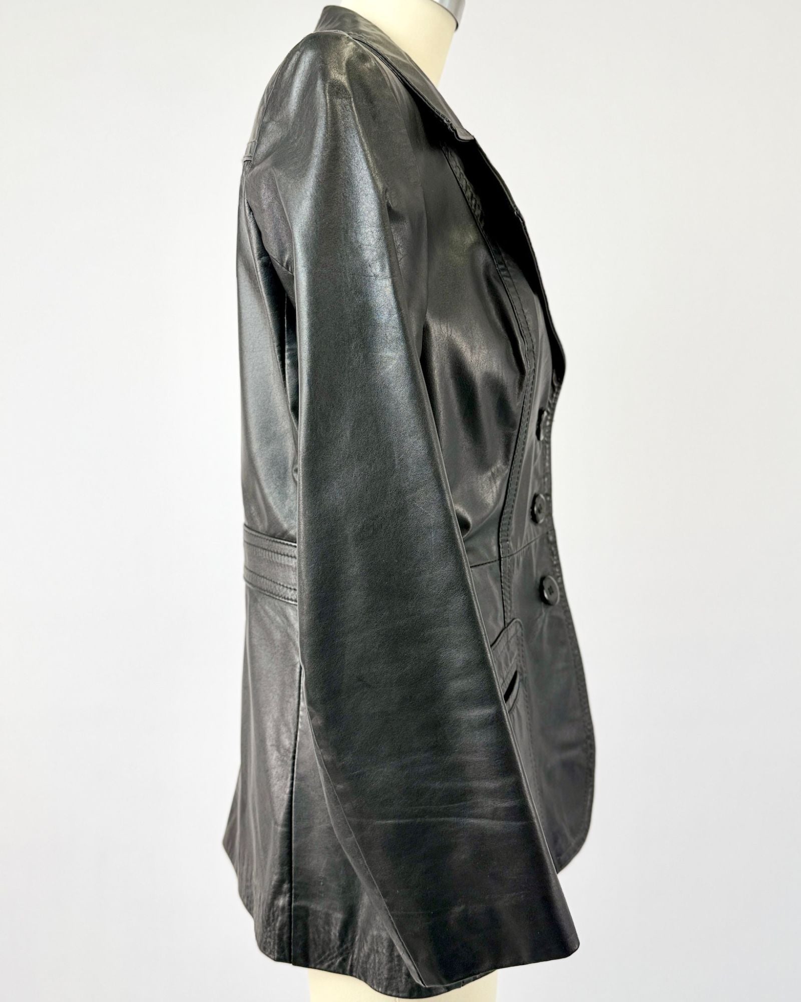 Casual Corner 70s Black Leather Jacket