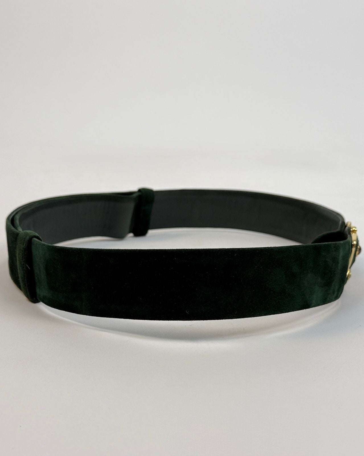 Forest Green Suede Judith Leiber Belt