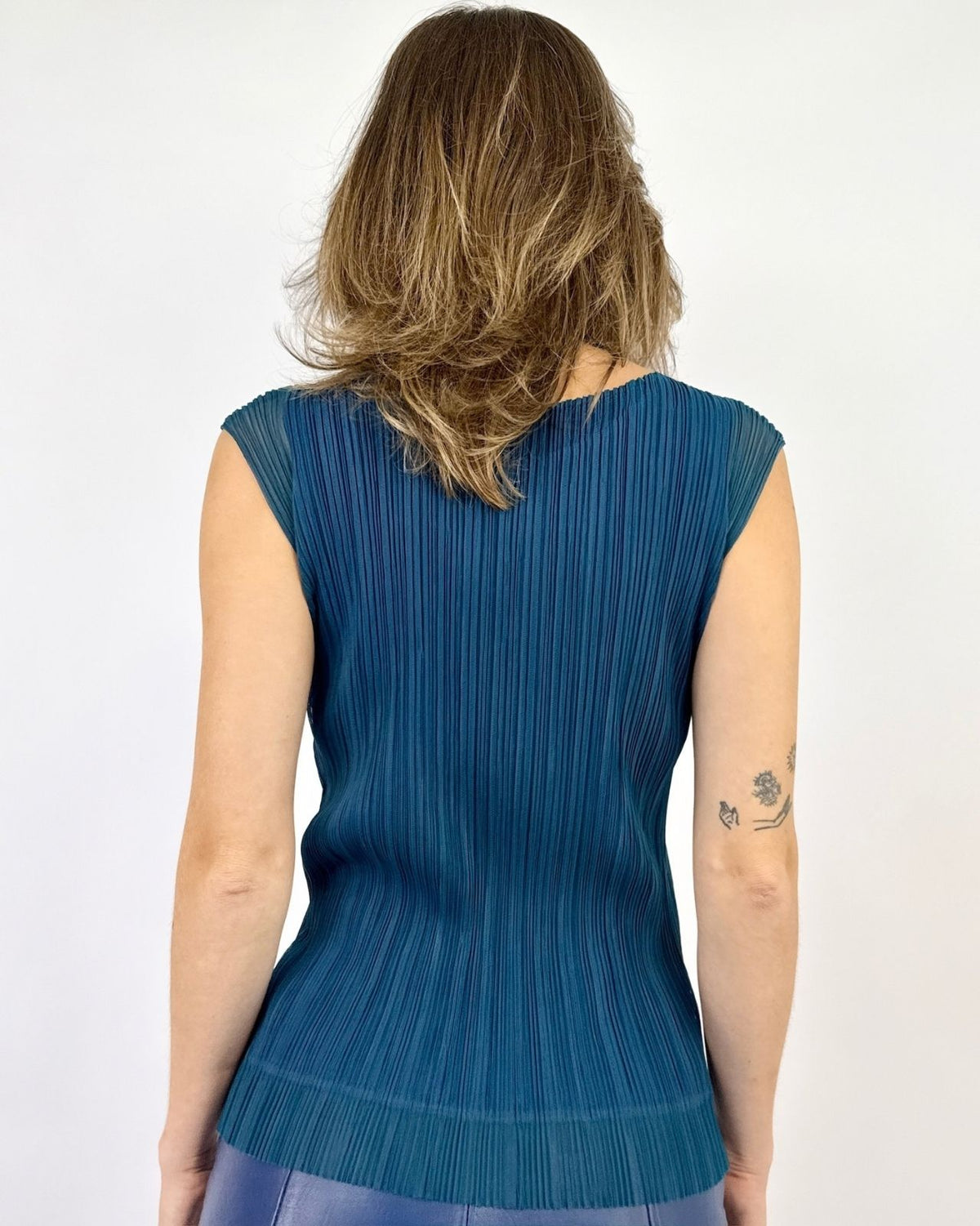 Pleats Please Teal Me About It Top
