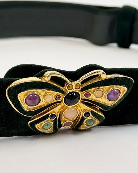 Forest Green Suede Judith Leiber Belt