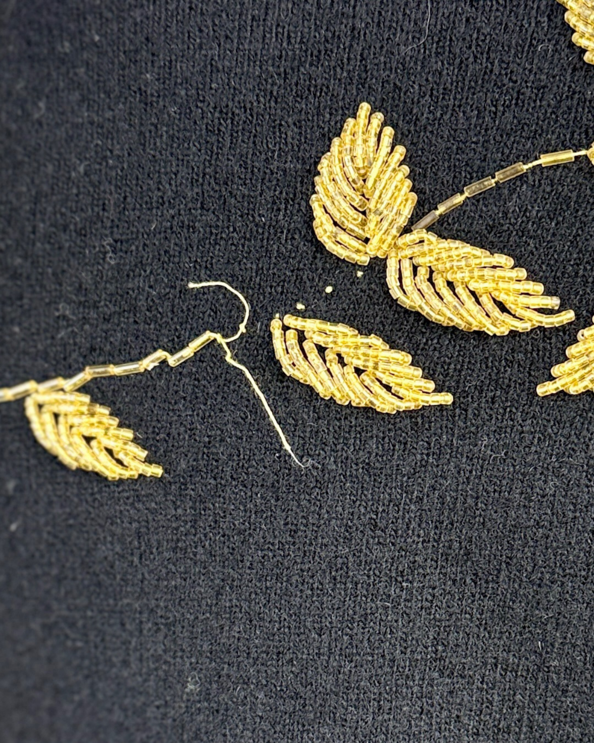 1950s Black Golden Beaded Cardigan