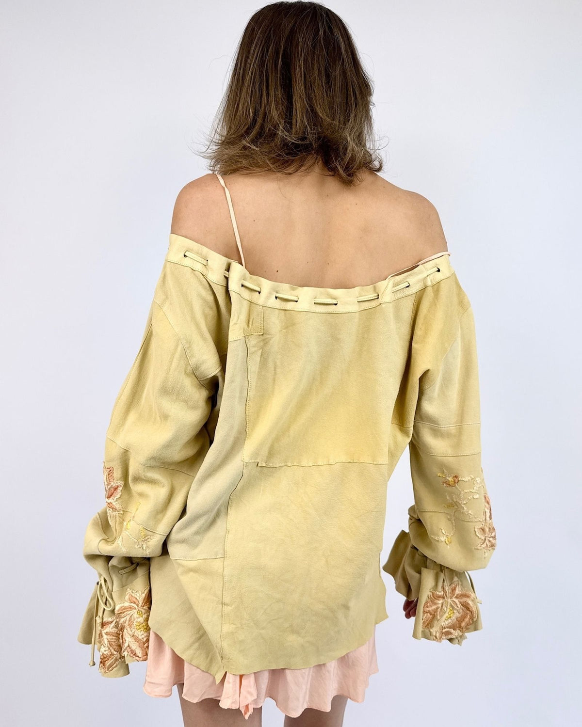 Embroidered Floral Suede Tunic