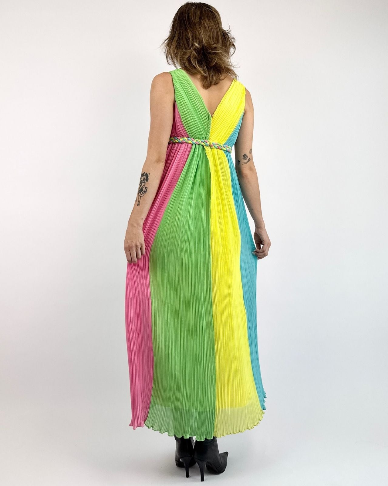60s Life In Color Plisse Gown