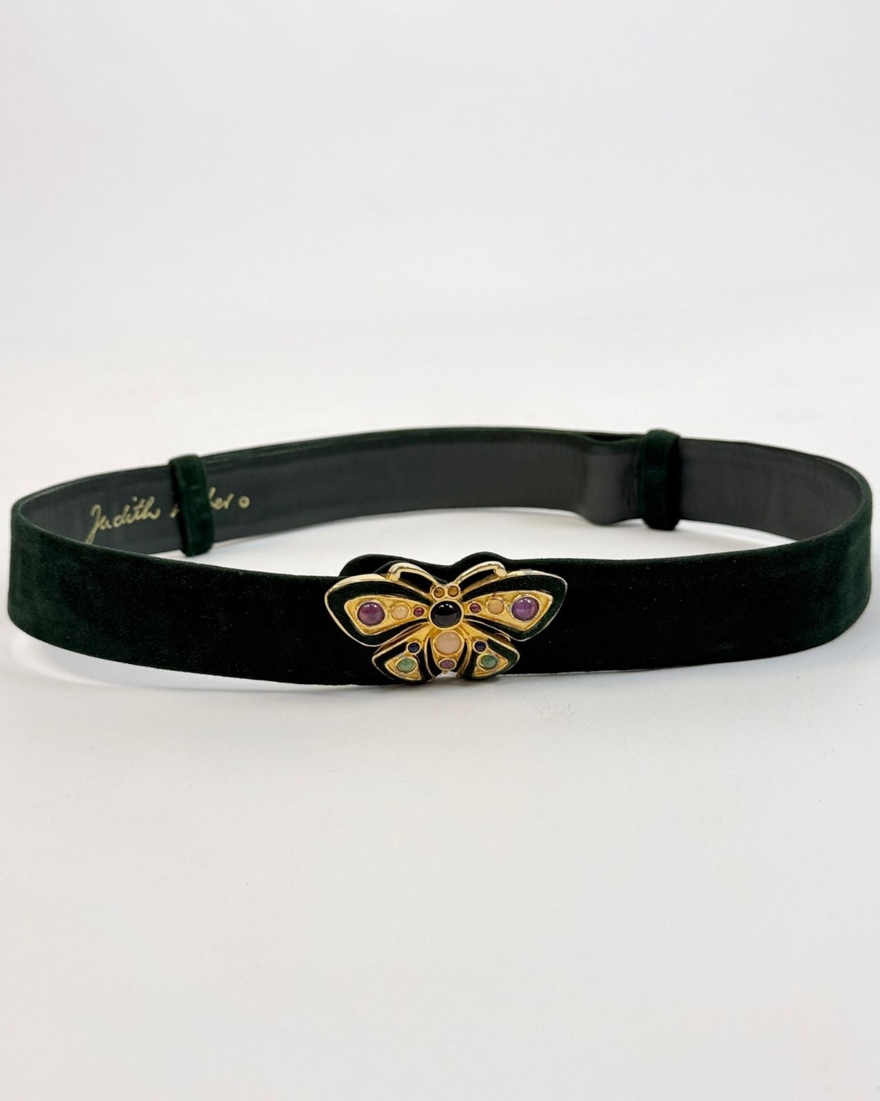 Forest Green Suede Judith Leiber Belt