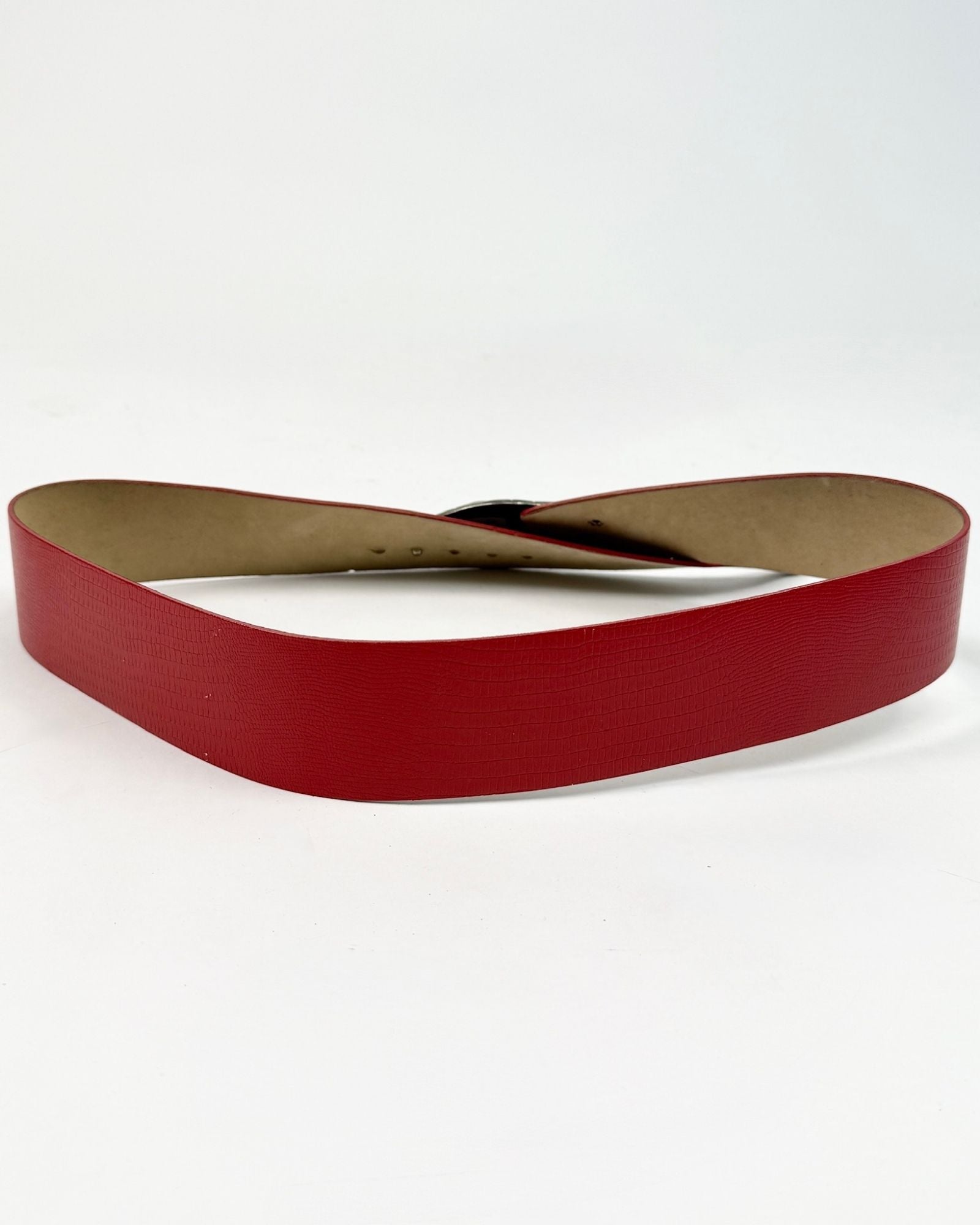 Wide Leather Snake Belt