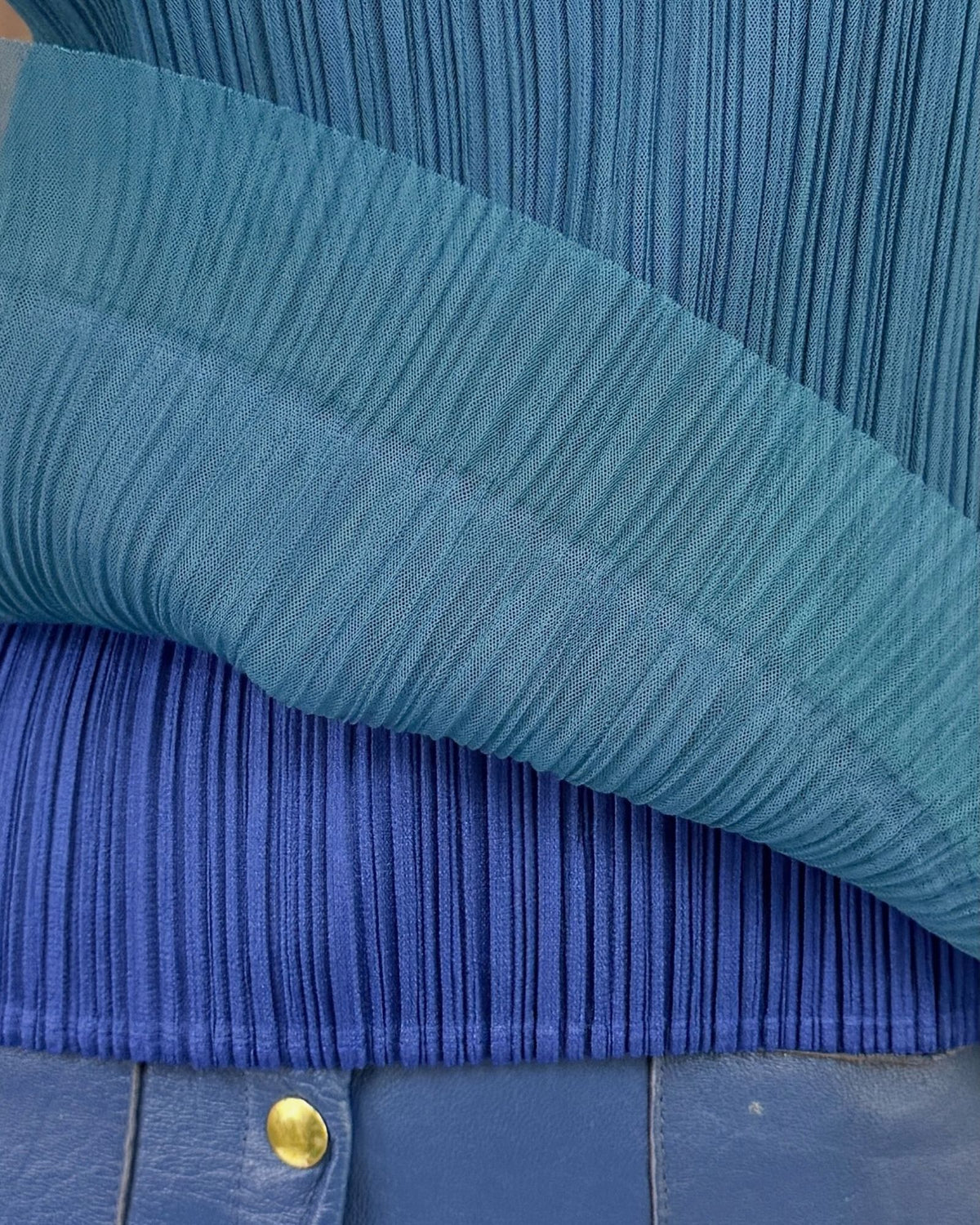 Pleats Please Teal Me About It Top