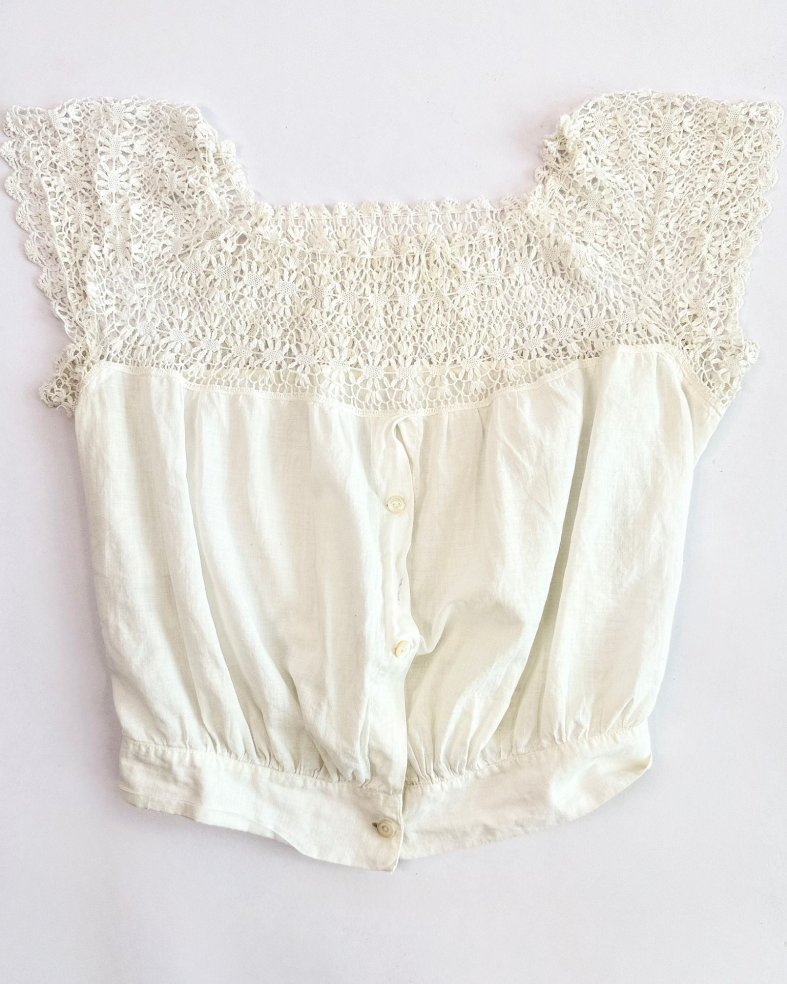 Edwardian Cap Sleeve White Corset Cover