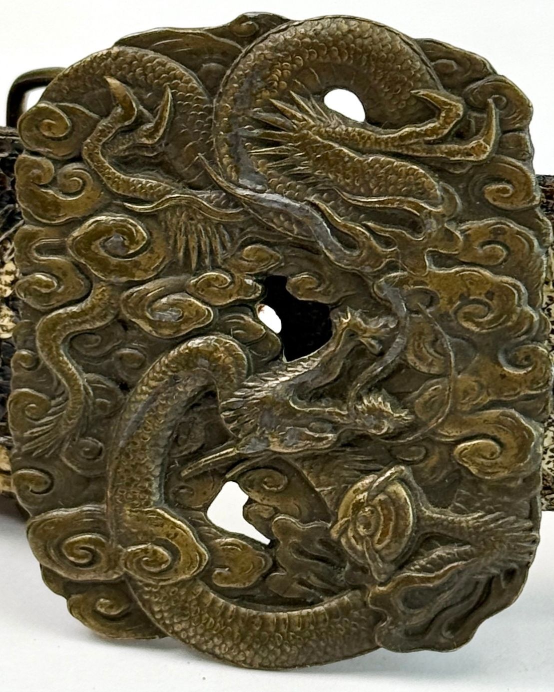 Brass Chinese Dragon Belt Buckle