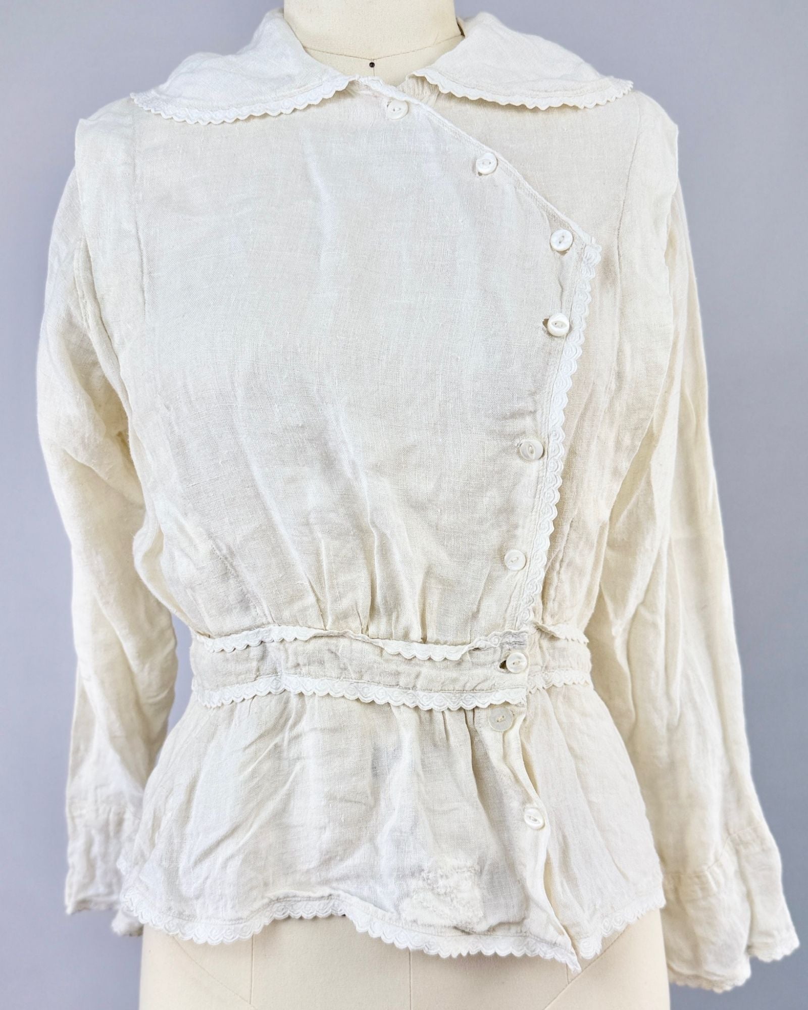 White Edwardian Linen Blouse