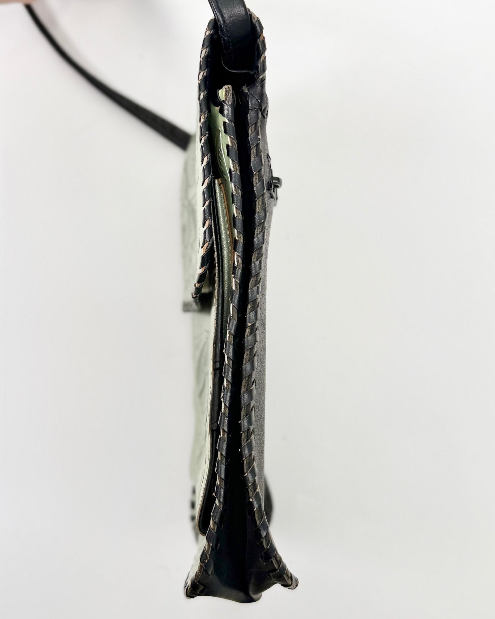 Char Metallic Tooled Crossbody Bag