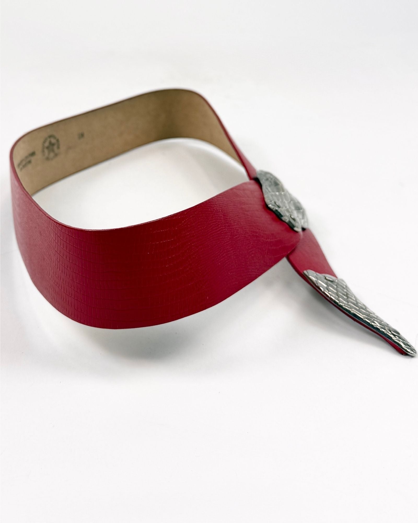 Wide Leather Snake Belt